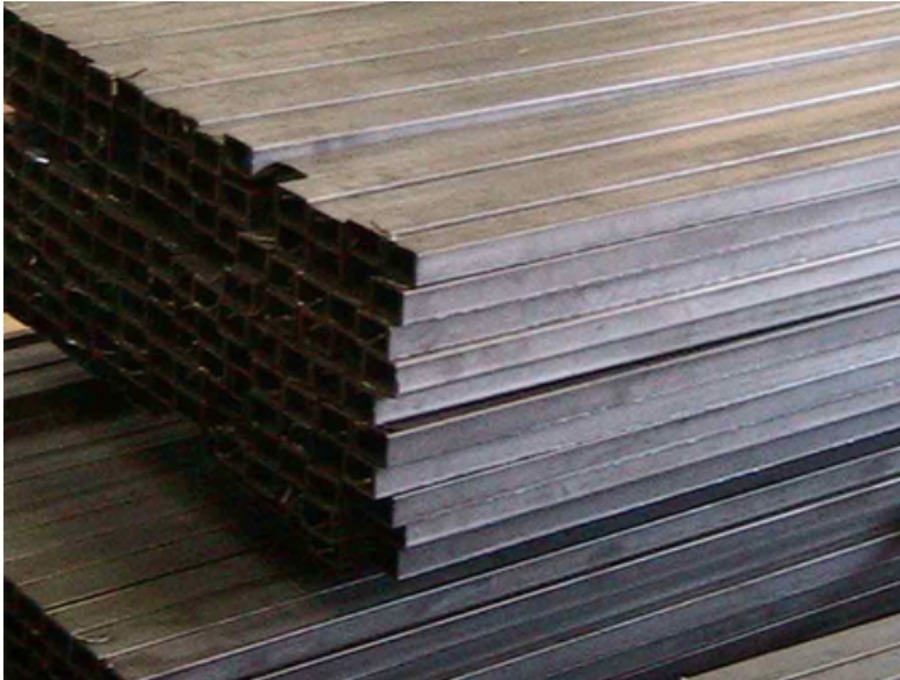 Steel door frames stacked together